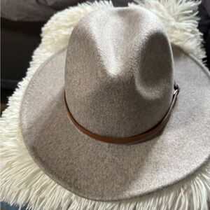 Beige Wide-Brim Hat